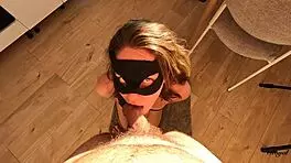 French teen performs sloppy deepthroat