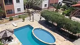 Video of teen couple has them sunbathing and swimming in steamy video