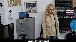 Young blonde thief is fucked for her right