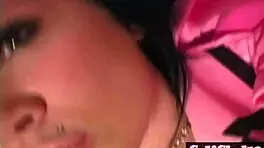 hot andi reveals natural tits and uses dildo