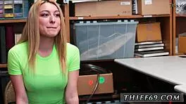 Officer eyes teen while stepmother fucks cops