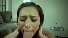 Teen blonde slim teenage girl gives oral sex for money to her well built stepbrother