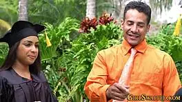 Teen babe fucks for cum facial