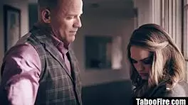 Stingy tyrant finds out his stepdaughter strip and is not happy for her