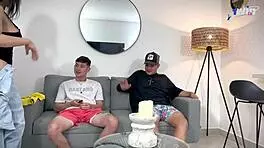 Ambar Prada Blows Two Cocks To Cum In Mouth