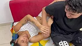 It is the step-sister, who loves to deal with step-brother’s big cock and demonstrates internal cumming