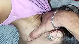 Wife's nocturnal deepthroat blowjob contrasts with white moon