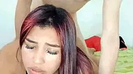 Stepsister gives quick blowjob in parents' room in Miami
