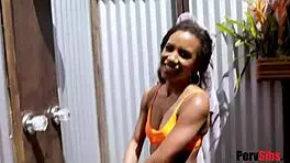 Young Ebony Whore Feels Slutty Pleasure in Interracial Stepsibling Sex