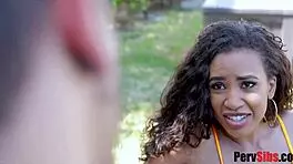 Young Ebony Whore Feels Slutty Pleasure in Interracial Stepsibling Sex