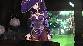 Genshin Impact Mona får oral og assfucking