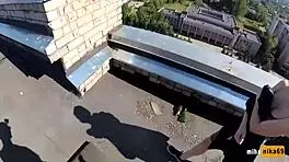 russian teen explores rooftop adventure