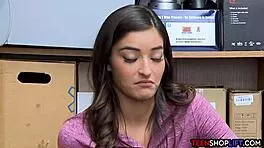 Petite Teen Shoplifter Sucks Hung Mall Cop's Cock