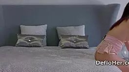 Sexy redhead lora loshadkina masturbates by a window