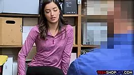 Petite Teen Shoplifter Sucks Hung Mall Cop's Cock