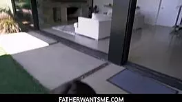 Uniformed American teenage girl has sex with stepdad’s big dick