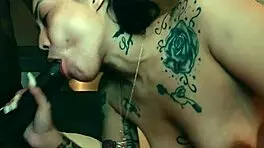 bbc stretches out and fucks horny tattooed latina teen