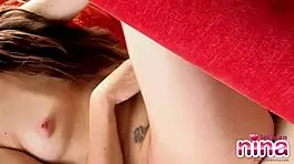 Lesbian nina teases her perfect tits and ass 😏