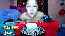 Slut white girl loves throat fucking!