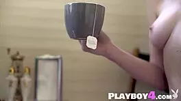 I watched busty blonde teen Ashley Nash undress, revealing her perfect petite body and big ass.