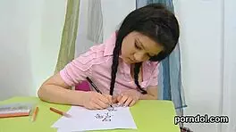 Cute girl seduced and penetrated by elder mentor in reality scene.