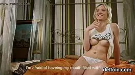 Watch cute cutie spread tight shaved vagina and lose virginity!