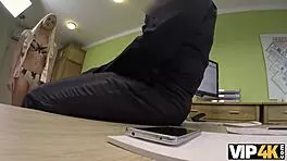 blonde teen passes casting with blowjob