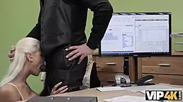 blonde teen passes casting with blowjob