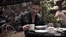 damn! kinky teen 18+ stepdaughter spitroasted in wild group action!