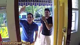 Party teens ride dicks for hardcore fun