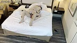 Young woman experiences intense cowgirl sex