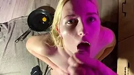 Watch this juicy blowjob from housewife in kitchen!