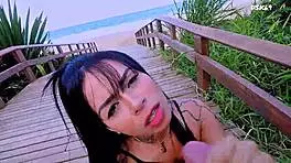 Linda's first public deepthroat porn