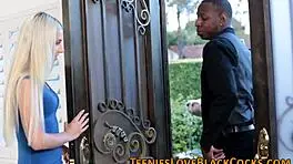 Young Blonde Aggressively Gobbles Massive Black Cock in Interracial Scene