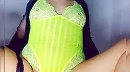 Colombian female underwear – Squirting white young Colombian girl with natural boobs and thin belly dances and has an orgasm