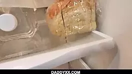 Tiny Brunette Asian Stepdaughter Ember Snow Rides Daddy's Hard Cock