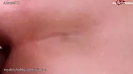 German milf takes cumshot on big ass after POV doggy