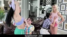 Alex and Kenna fuck stepbrothers for grades