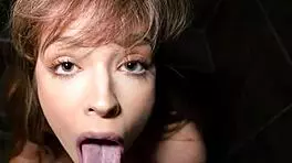 Leila Cove sucks Charles Dera's big cock