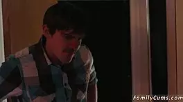 Skinny Blonde Teen Teases Step Crony First Time