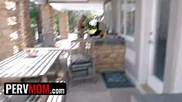 stepson massages stepmom and she massages his balls