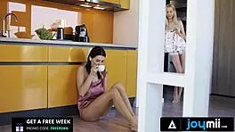 Two Pretty Roommates in Lingerie Lick Pussies Early in Dorm Morning