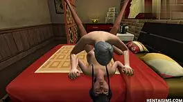 Young Asian babe with large tits fills the elder stepdad’s fantasies at Hentaisims