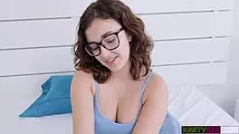 Nastysis leana is riding and loving her tight wet pussy with big tits