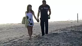 Teen gets deep oral doggystyle cumshot creampie masturbation swallow at beach