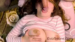 Big natural tits gave me the best handjob and cum on tits.