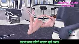 marathi audio 3d cartoon: teen girl fingers ass and pussy on floor 😏