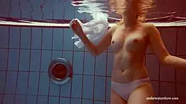 Enga Basting Melisa Darkowa goes naked and her tight pussy has funnel in a hot pool video