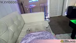 Blue-haired girlfriend blowjob in POV