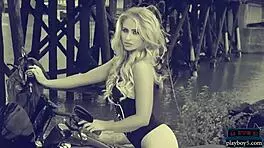 Beautiful Argentine model of young age shows off figure while stripping off bikini